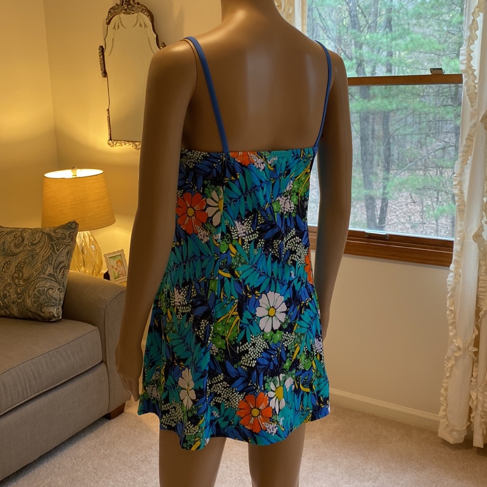 Fit 4U Swim Dress Beautiful Tropical Blues, New - Picture 4 of 8